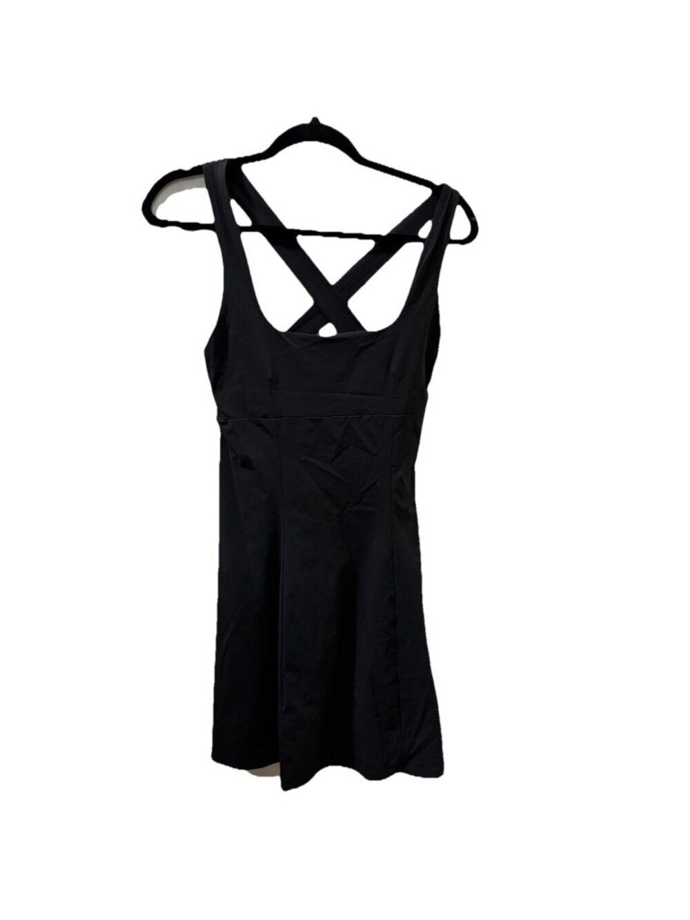 Outdoor Voices The Exercise  Dress In Black Square Neck Crossed Back Size Small